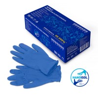 Перчатки медицинские диагностические HANDISOL с антимикробным покрытием в диспенсере по 200 штук (100 пар)