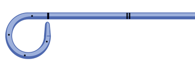 Мочеточниковый катетер Volkmann с J-образным наконечником открытого типа